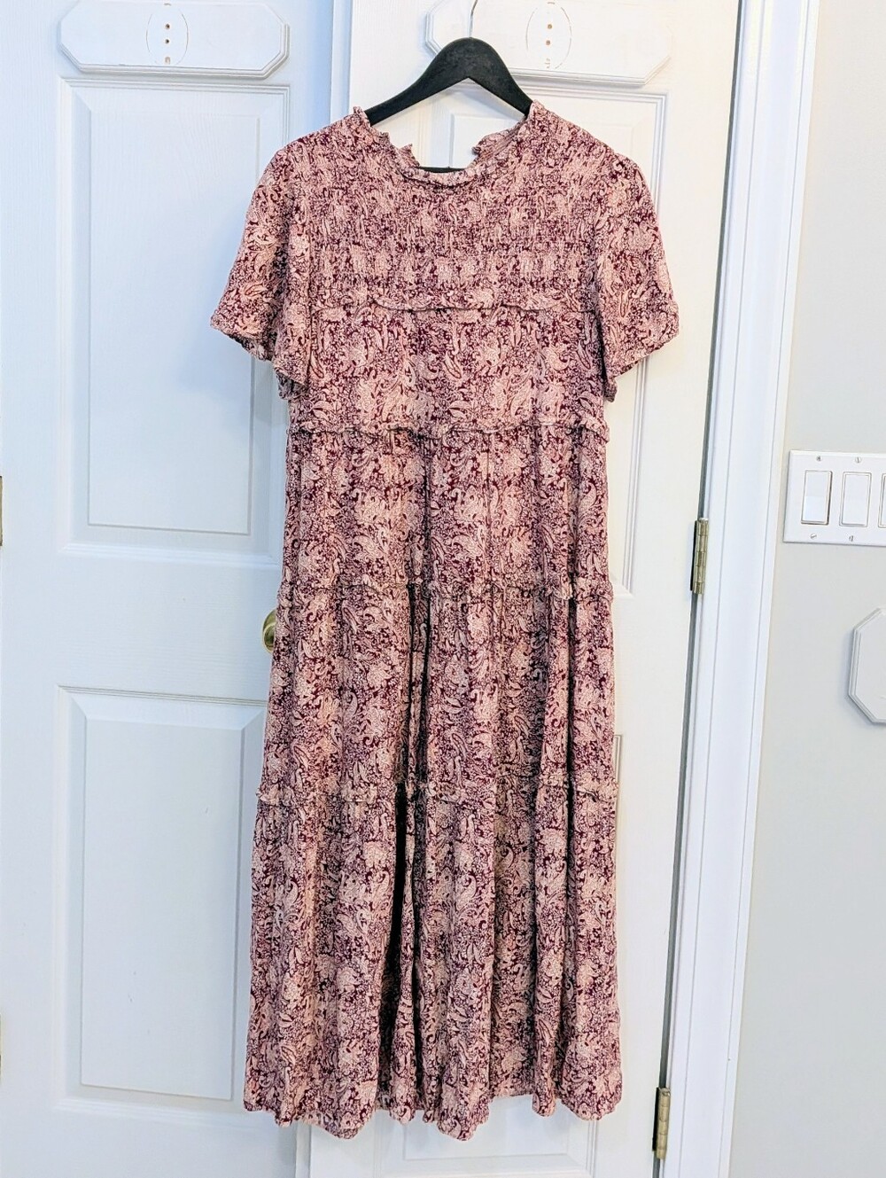 Paisley Floral Tiered Midi Dress